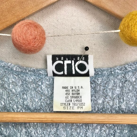 Clio Textured Career Top in Light Blue - Petite Medium - Picture 12 of 16